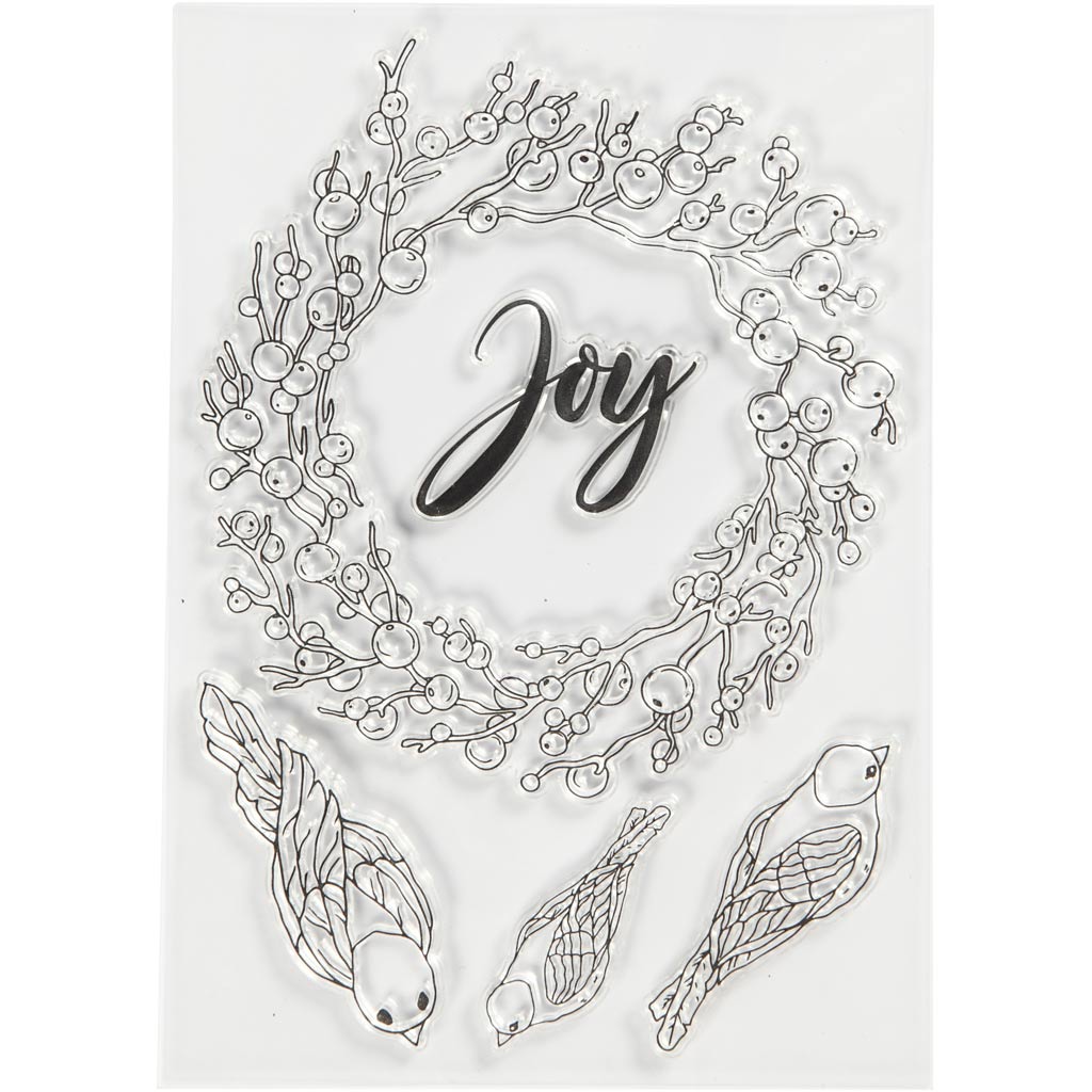 Tampons en silicone Viva decor, joie, dim. 10,5x15 cm, 1 feuille