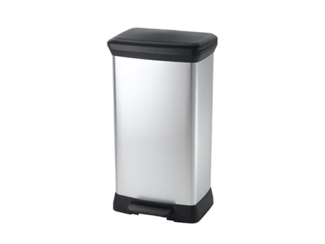 Curver Pedal Bin Deco Rectangular 50 L Silver Colored