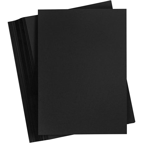 Carton coloré Creativ company, a5, feuille 148x210 mm, 200 gr, noir, 100 feuilles 1 boîte