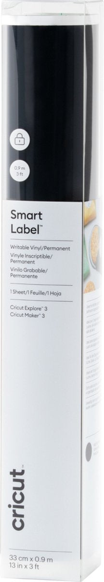 Cricut • étiquette intelligente vinyle inscriptible permanent 91x33cm noir