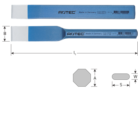 Burin à fente Rotec plat 26x240mm