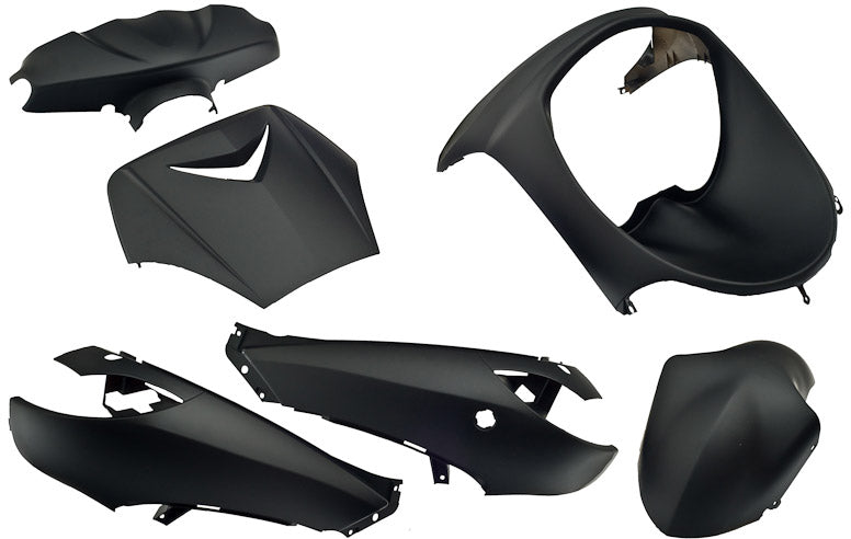 Jeu de plaques de rebord 6 pièces pour Peugeot Vivacity jusqu'à 2008 - noir mat