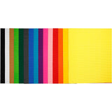 Carton ondulé de l'entreprise Creativ, feuille 50x70 cm, 80 gr, différentes couleurs, 15 feuilles 1 boîte