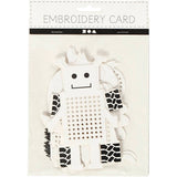 Creativ company carton point de croix, robots animaux, h: 8-13 cm, l: 8-13 cm, blanc, 6x3 pièces 1 boîte