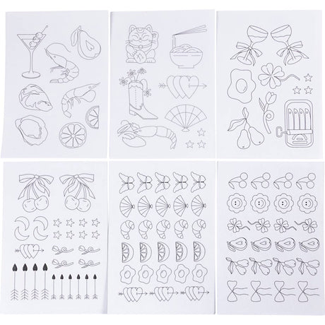 Creativ company feuilles de broderie solubles dans l'eau, motifs décoratifs, a5, feuille 148,5x210 mm, 6 feuilles 1 boîte
