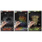 Moxy scratch art set a4 arc-en-ciel argent or