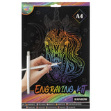 Moxy scratch art set a4 arc-en-ciel argent or