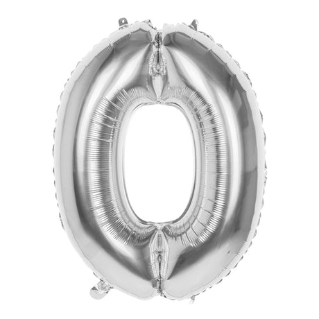 Boland ballon numéro numéro '0' feuille d'argent 86cm adapté à l'hélium