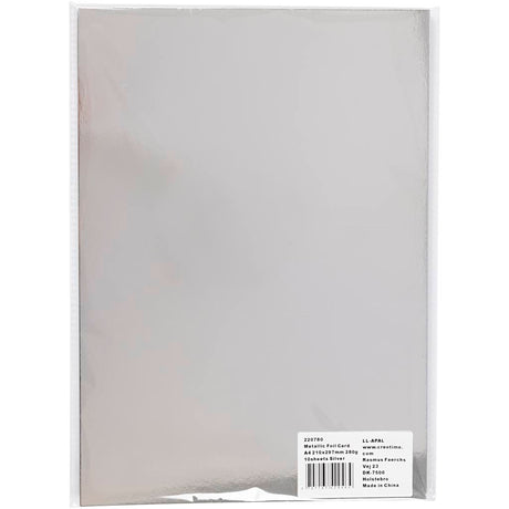 Société créative https: www.ccobby.nl métallisé-foil-cardboard-a4-sheet-210x297-mm-280-gr-zilver-10-sheet-1-doos
