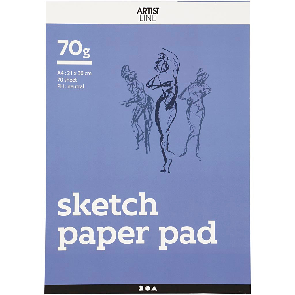 Creativ company carnet de croquis blanc a4 70gr, 70 feuilles