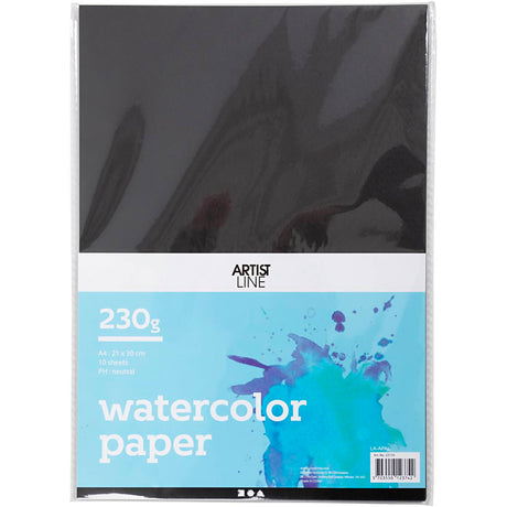 Papier aquarelle Creativ company, a4, feuille 210x297 mm, 230 gr, noir, 10 feuilles 1 boîte