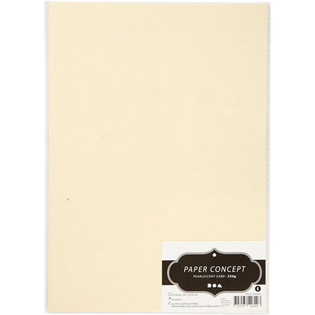 Creativ company carton nacre, a4, feuille 210x297 mm, 250 g, nacre beige, 10 feuilles 1 boîte