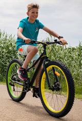 Volare Gradient Children's Bicycle - Boys - 24 Inch - Black Green Yellow - 7 Speed ​​- Prime Collection