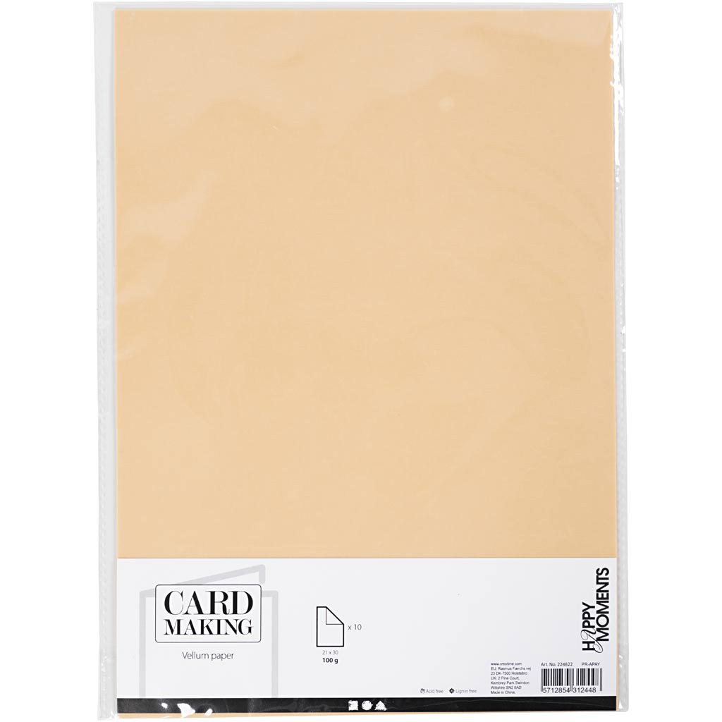 Creativ Company Vellum Paper A4 Naturel, 10 feuilles