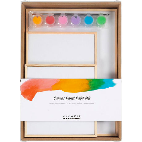 Creativ company ensemble de panneaux de toile, colorés, 1 boîte