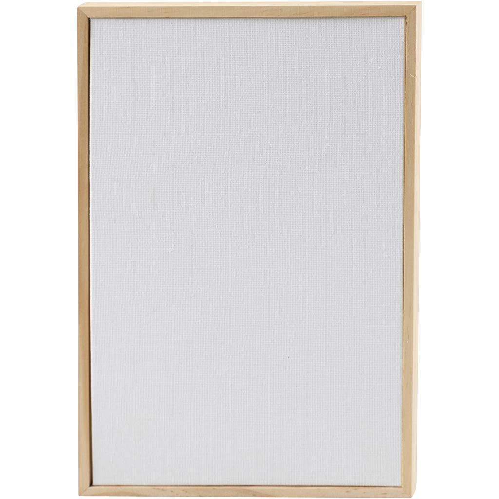 Panneau de toile Creativ Company avec cadre, dim. 15,8x23,8 cm, 280 gr, blanc, 1 pièce