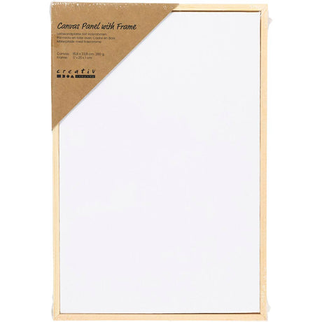 Panneau de toile Creativ Company avec cadre, dim. 15,8x23,8 cm, 280 gr, blanc, 1 pièce