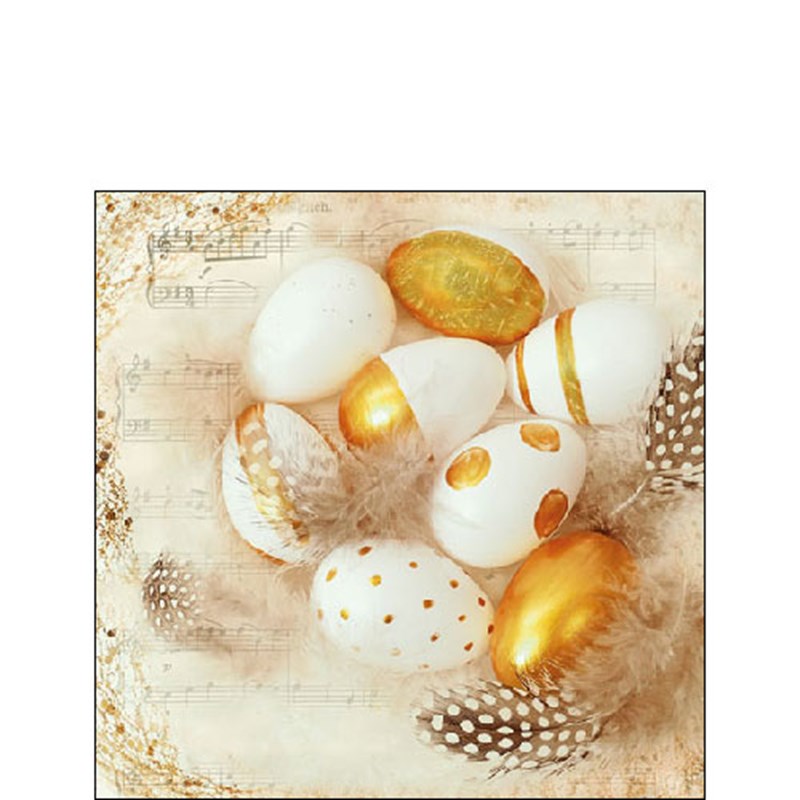 Serviette Ambiente 33cm oeufs d'or