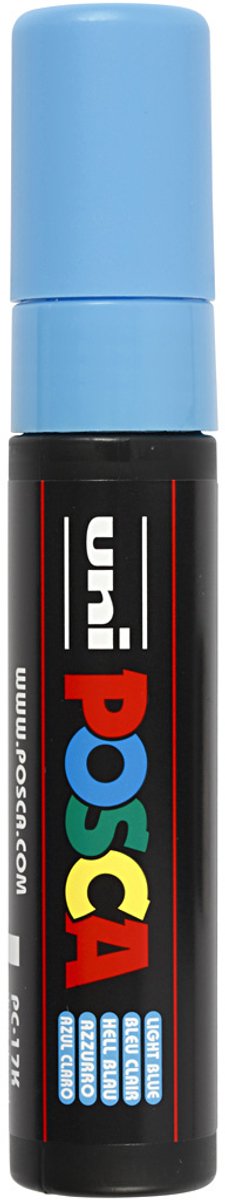 Marqueur peinture Uni posca 17k bleu clair - pointe bloc 15mm