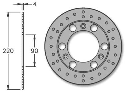 IGM Brake Disc Igm Dreby Senda z BJ. 1997 Hamulec przednie 220x90x4mm