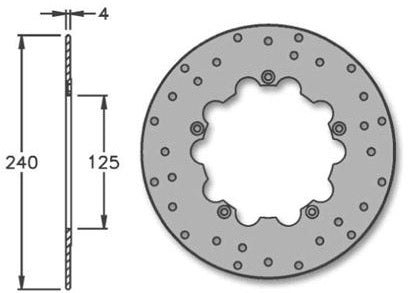 IgM brzdový disk IgM DNA 50 125cc přední brzda 240x125x4mm