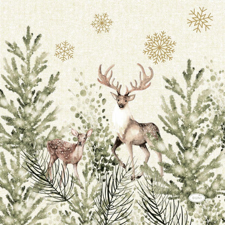 Duni servetten elegant deer 33x33cm 3-laags tissue