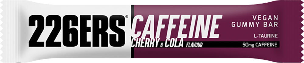 Barre gommeuse végétalienne 226ers 20 mg caféine cerise cola 30 g