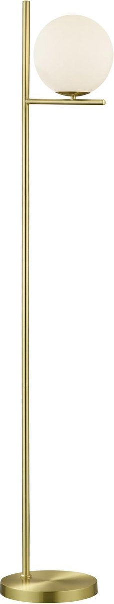 Trio pure - lampadaire - laiton mat - excl. 1x e14 28w - verre blanc
