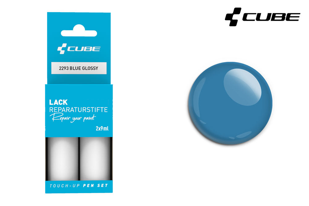 Set de stylos de retouche Cube bleu brillant