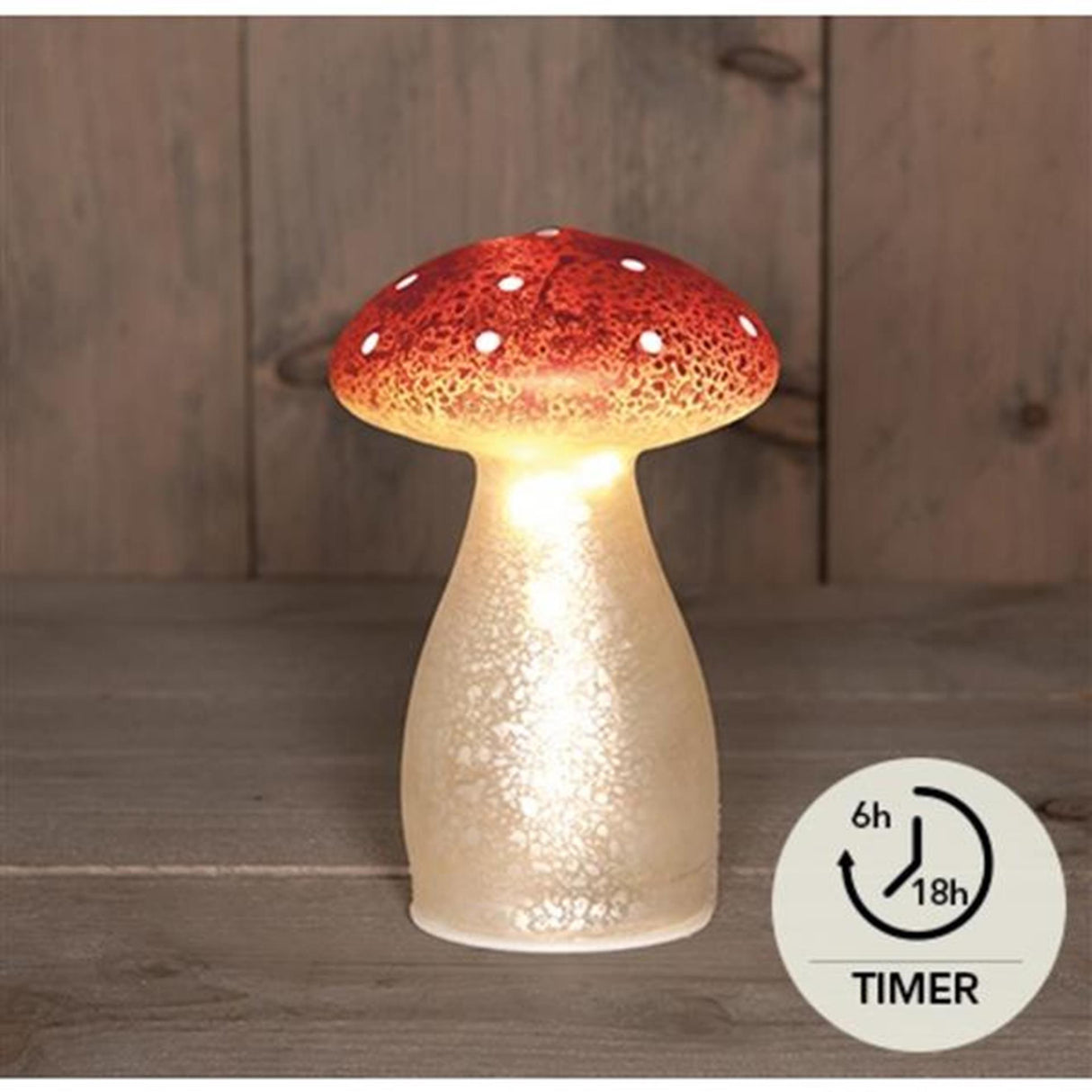 Verre champignon led collection Anna avec minuteur h15cm