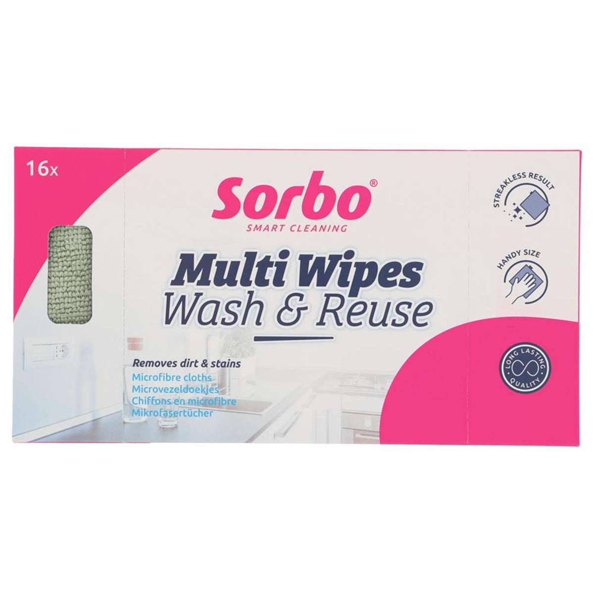 Chiffons microfibre Sorbo 22x22cm boîte de 16 pièces
