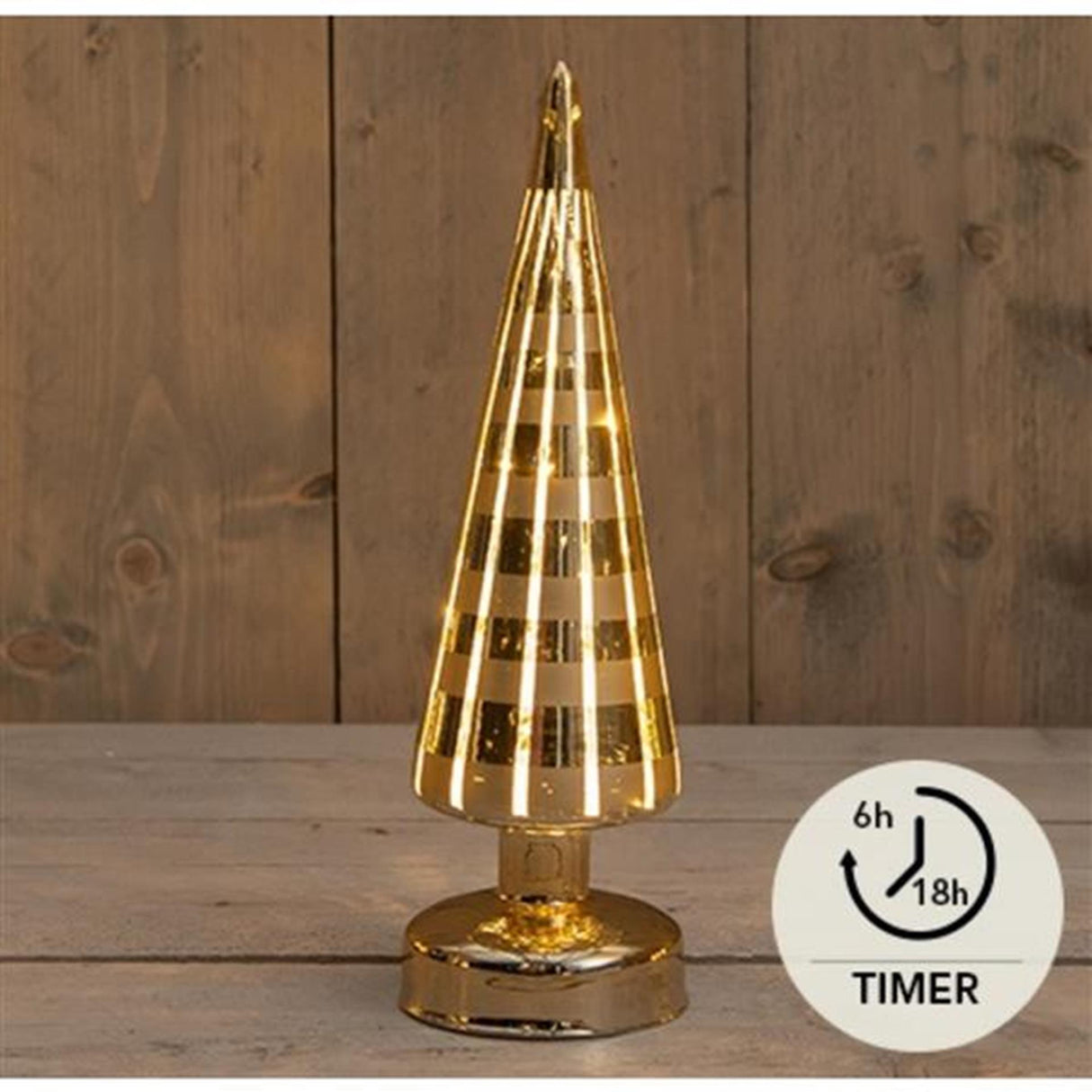 Anna's collection Sapin de Noël LED en verre doré 9x30cm