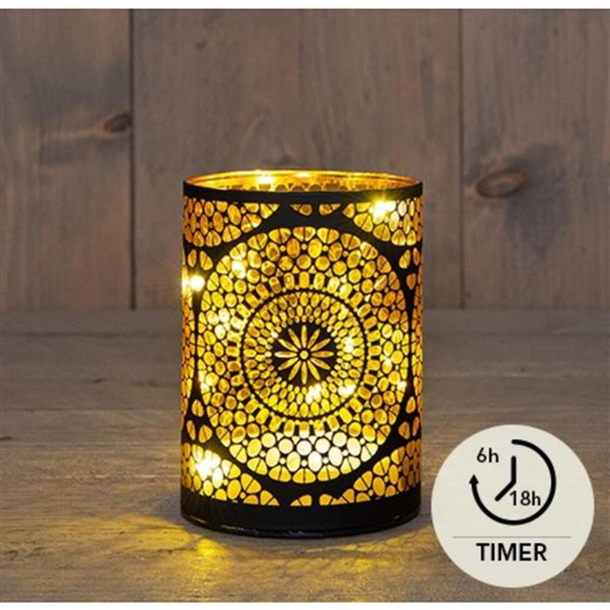 Anna's collection cylindre led verre marrakech 9xh12cm