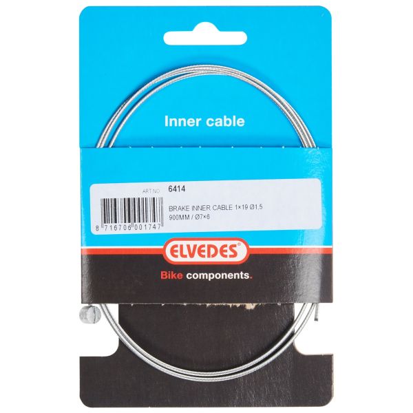 Elvedes cablesystems bv câble intérieur de frein elvedes 900mm 1 ×19 fil galvanisé ø1,5mm avec raccord en T ø7 × 6mm
