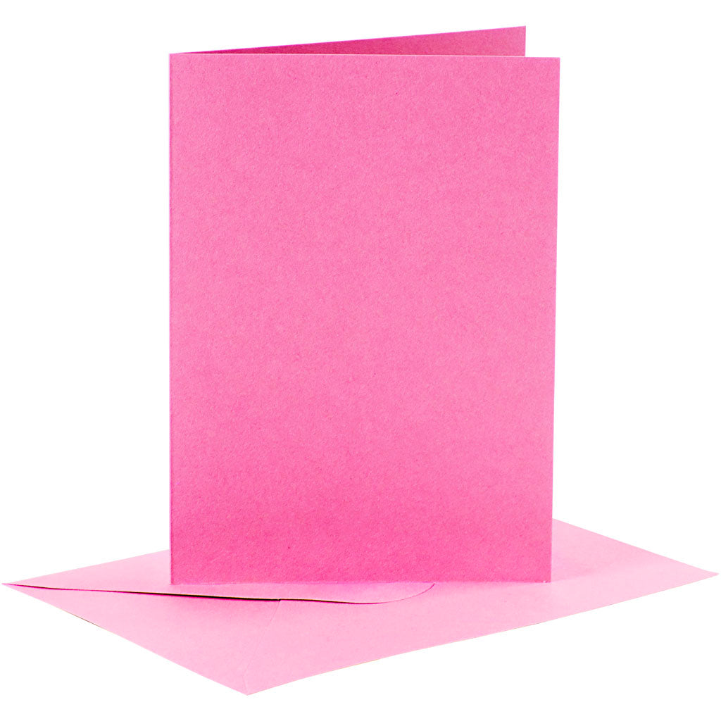 Cartes et enveloppes d'entreprise Creativ, format carte 10,5x15 cm, format enveloppe 11,5x16,5 cm, 110+220 gr, rose, 6 set 1 boîte