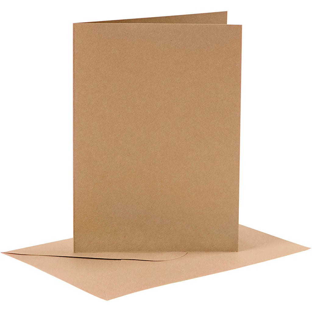 Cartes et enveloppes d'entreprise Creativ, format carte 10,5x15 cm, format enveloppe 11,5x16,5 cm, 110+230 gr, naturel, 6 set 1 boîte