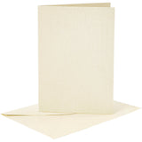 Cartes et enveloppes d'entreprise Creativ, format carte 10,5x15 cm, format enveloppe 11,5x16,5 cm, nacre, 120+210 gr, blanc cassé, 4 set 1 boîte