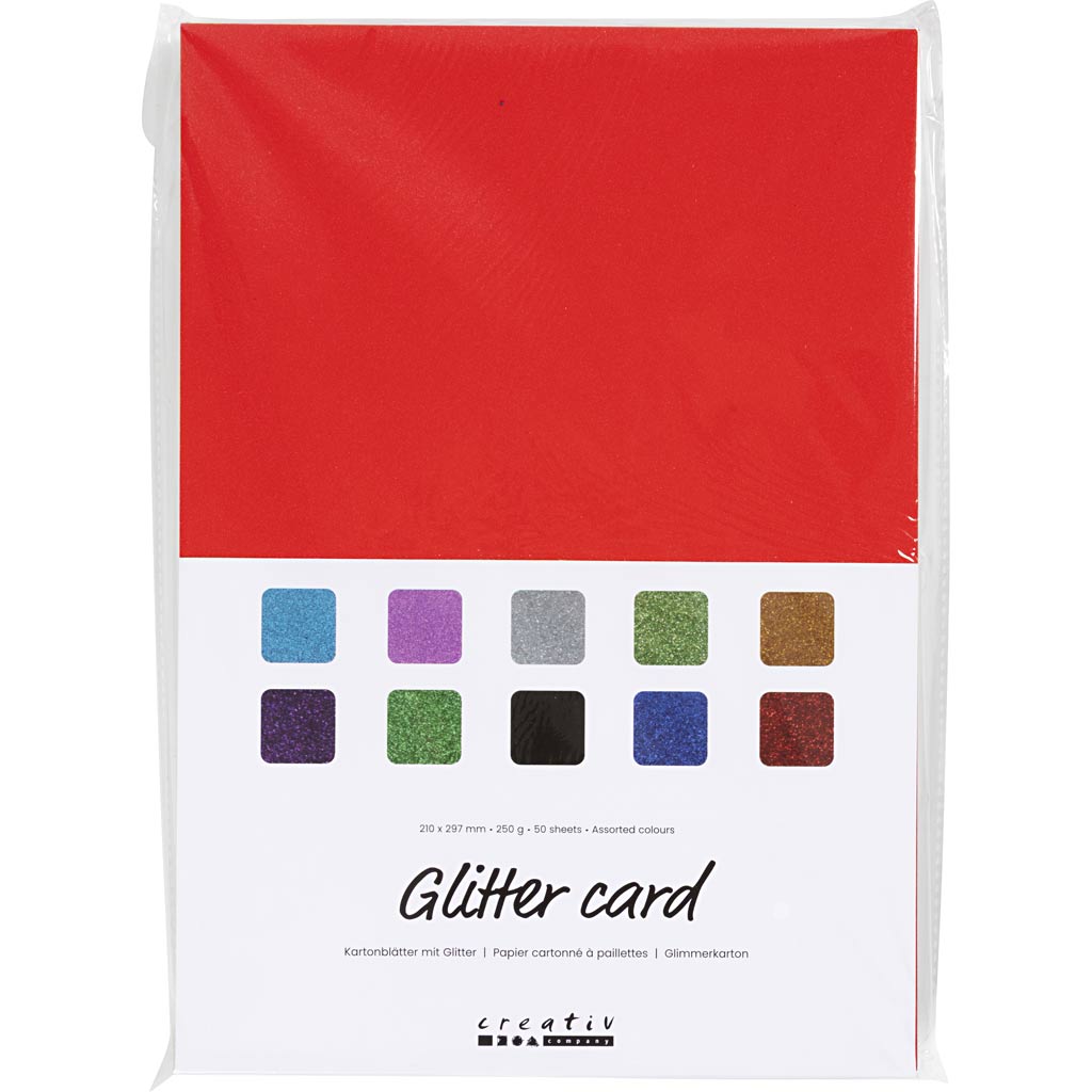 Creativ Company Glitter Cardboard A4, 50 feuilles