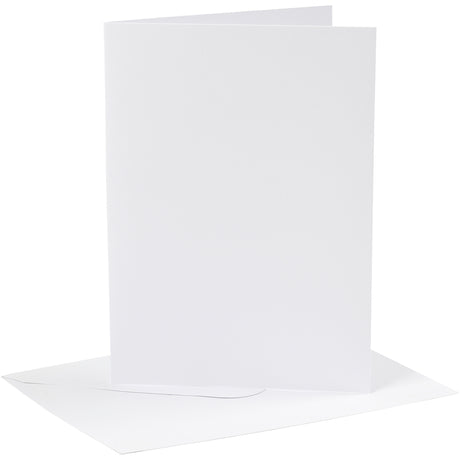 Cartes et enveloppes d'entreprise Creativ, format carte 12,7x17,8 cm, format enveloppe 13,3x18,5 cm, 230 gr, blanc, 4 set 1 boîte