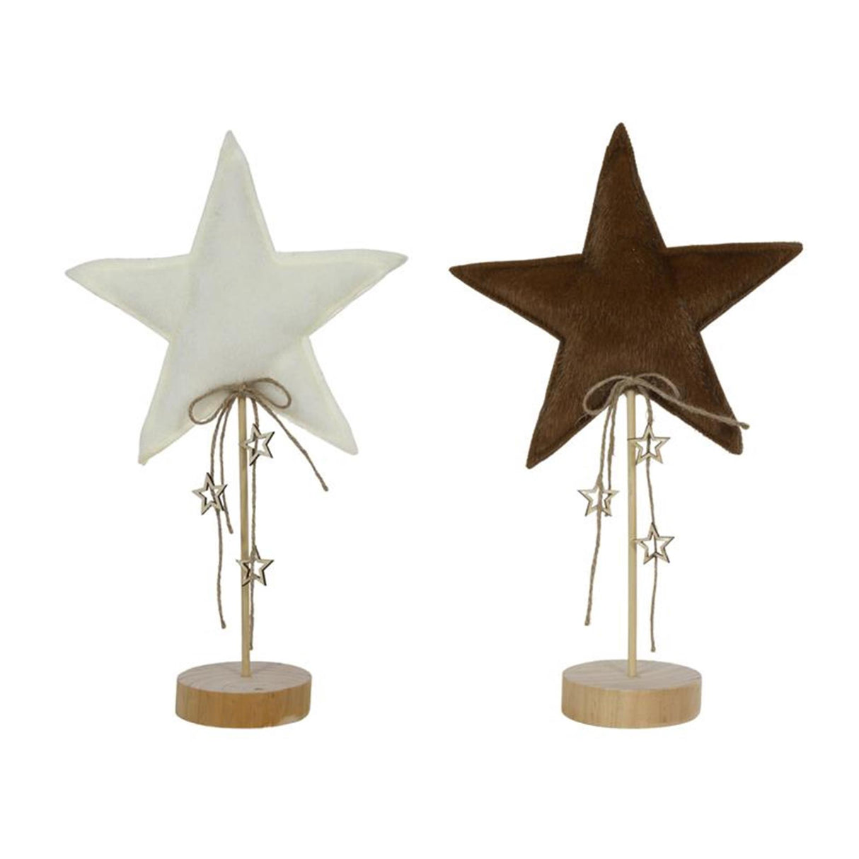 Svenska Living Star aspect daim 33cm blanc marron