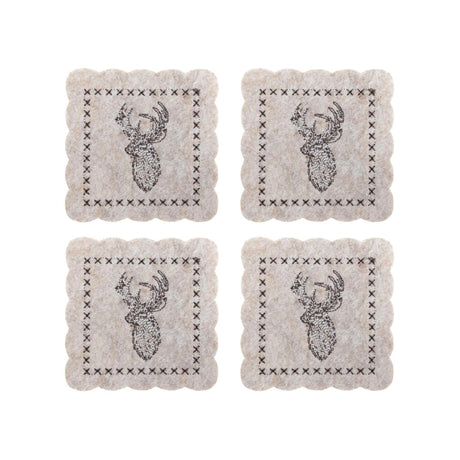 Svenska Living dessous de verre renne feutre lot de 4 10cm