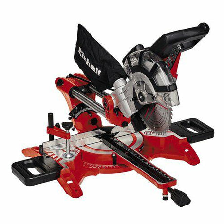 Scie à onglets radiale électrique Einhell tc-sm 2131 2 dual - 1800w - ø210 mm - tête de scie inclinable à gauche et à droite - avec laser - incl. Lame de scie 48 dents