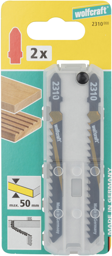 Lame de scie sauteuse Wolfcraft | hcs | l=100mm | t-schaft | 2 pièces - 2310000