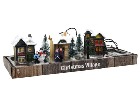 Svenska Living Village de Noël poly avec éclairage 10 pièces