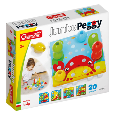 Quercetti jeu d'empilage jumbo peggy junior carton 24 pièces