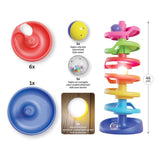 Tour à billes en spirale Quercetti avec boule lumineuse, 10 pcs.