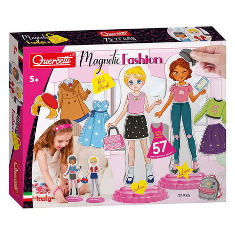 Quercetti poupée à habiller magnétique Best Friends - 57 pièces.