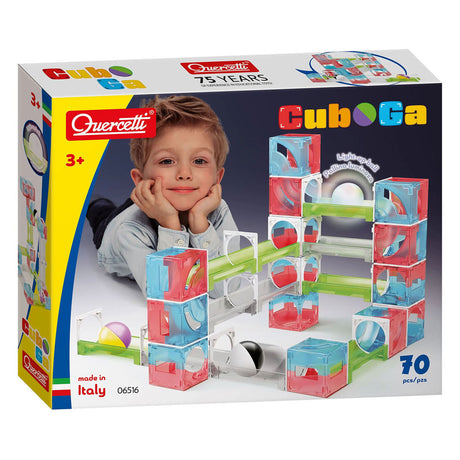 Piste de marbre Quercetti cuboga - Jouets de construction de 70 pièces pour enfants.