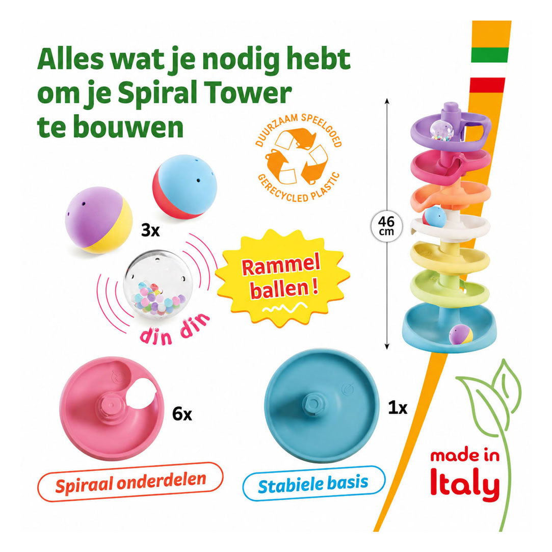 Quercetti tour à billes en spirale + son 10 pièces