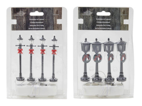 Ensemble de lanternes vivantes Svenska pour village de Noël 4 pièces 10 cm